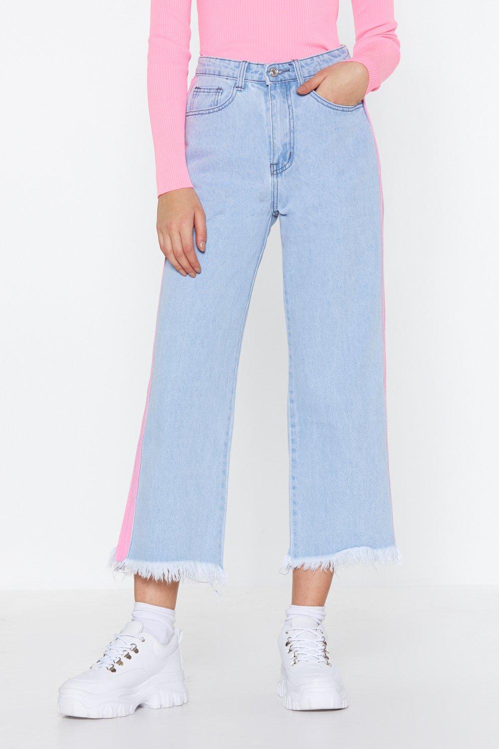 Side Stripe Cropped Jeans Nasty Gal